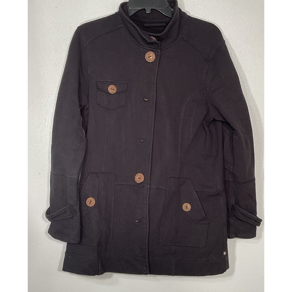 Neon‎ Buddha Black big button stretch cotton jacket Large